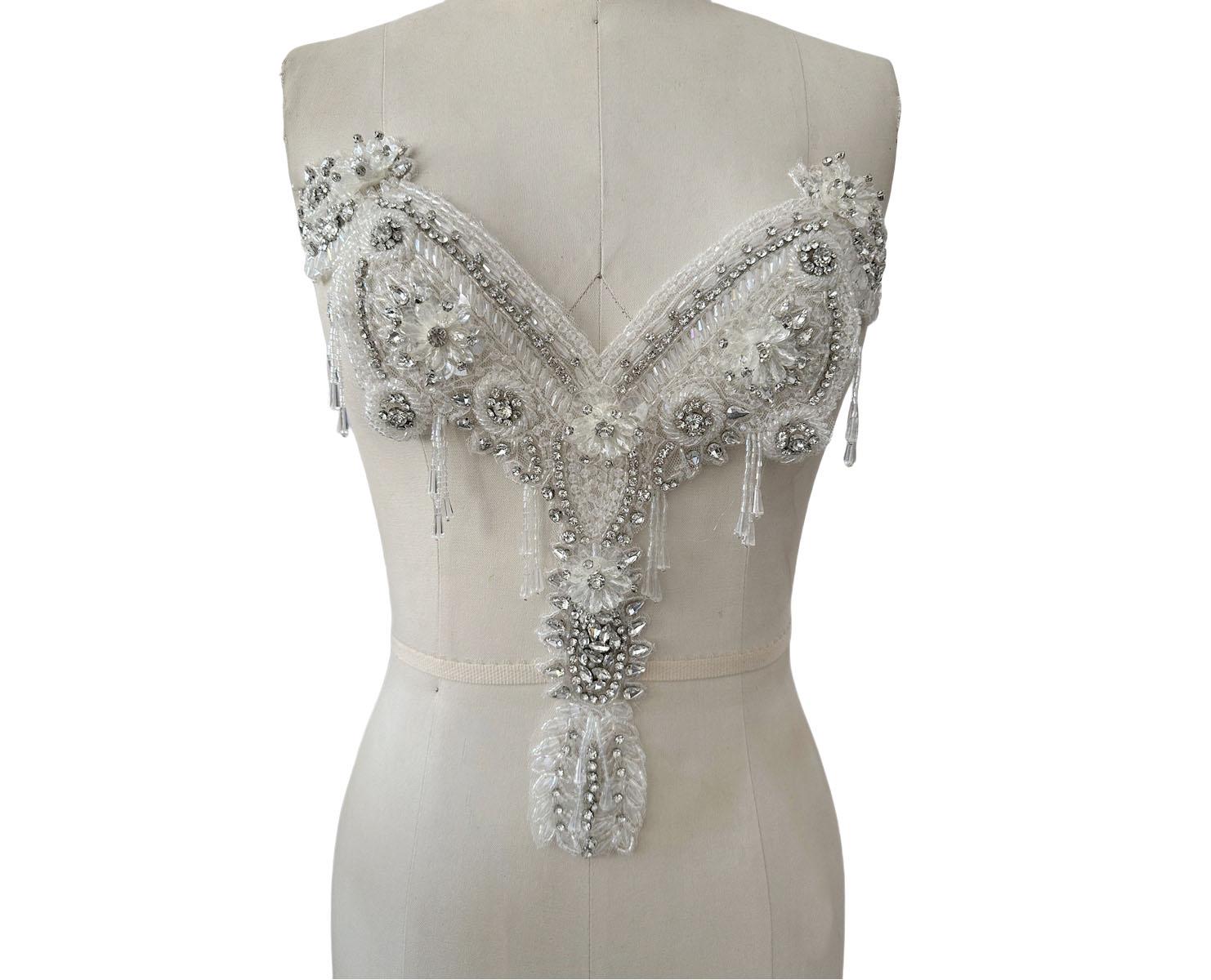 diamond beaded dress ASHLEYlauren Diamond Beaded Prom Dress 12005 Silver / 6