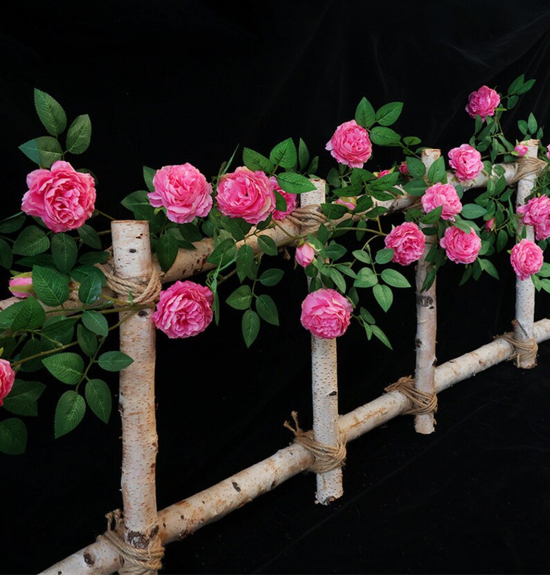 Artificial Flower Rose Branches, Simulated Peony Flower Vine Of 71 inches For Wedding Decor image 6