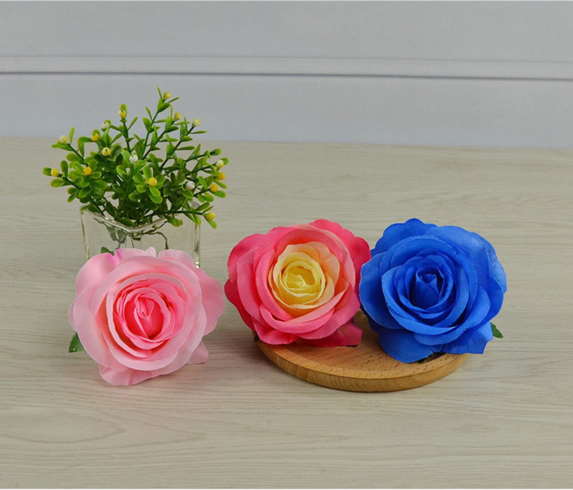 Silk Flower Heads Rose Flowers Quality Bulk Wholesale Rose Etsy
