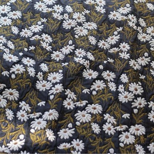 1 Yard Elegant Vintage Solid Floral Brocade Clothing Fabric High Grate Relief Romantic Flower Pattern Satin Fabric for Dress Skirt Suit Coat image 7