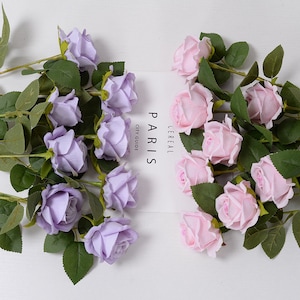10 stems Artificial Rose Flower Bouquets for Bridal, Wedding Centerpieces Arrangement, Real Touch Rose Floral Home Decoration
