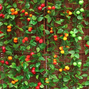 Artificial Vegetable Fruit Vine Decoration for Hotel, Fake Green Plant Vine ,Green Leaves