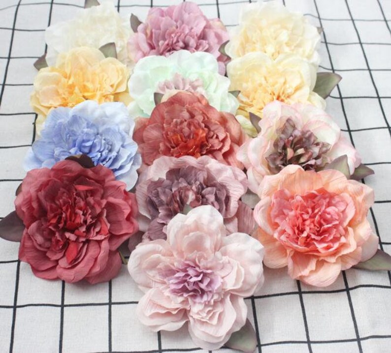 Silk Flower Heads Peony Flowers Quality Bulk Wholesale Peony Etsy