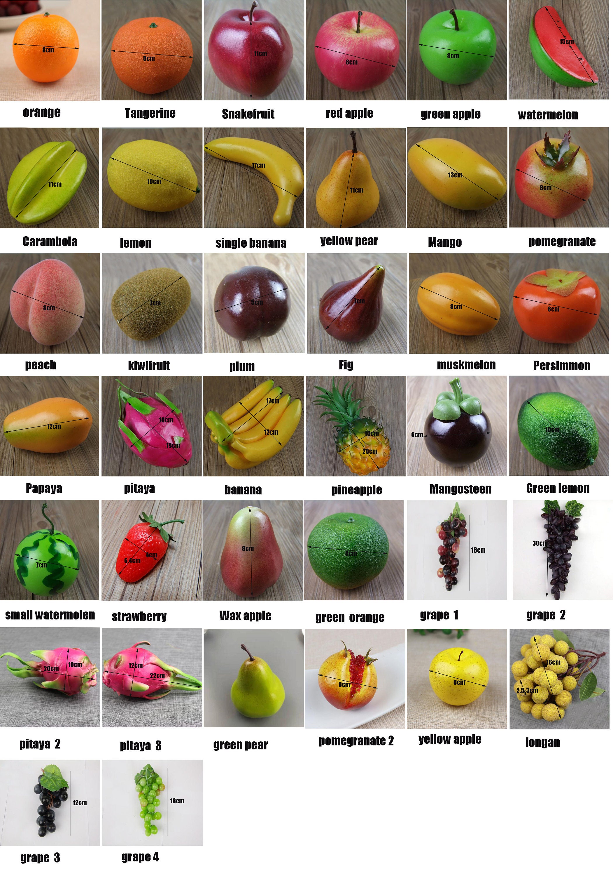 Simulated Fruits Model Fake Fruit Simulated Vegetable Props - Etsy