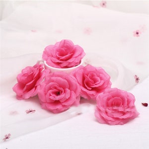 Soie Fleur Heads Bourgogne Fleurs 50pc Qualité En Vrac En Gros Rose Têtes Artificielle Fleurs 8 cm Rose Pour La Décoration De Noce Artisanat image 8