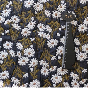 1 Yard Elegant Vintage Solid Floral Brocade Clothing Fabric High Grate Relief Romantic Flower Pattern Satin Fabric for Dress Skirt Suit Coat image 2