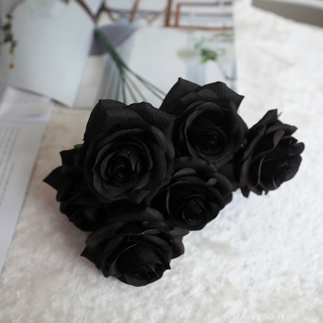 Flor artificial Ramos de rosas negras para decoración de - Etsy España