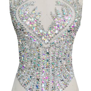 Luxuriöse handgemachte Strass Applikationen Perlen Applikation Patch, bunte Diamanten Brautkleid Abendkleid Abendkleid Zubehör