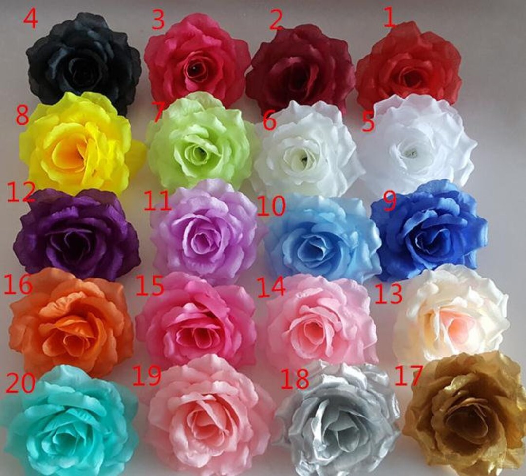 20 Pcs Silk Flower Head Burgundy Flowers Quality Bulk Wholesale Rose
