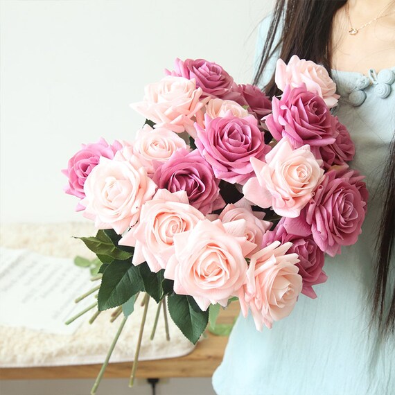 Real Touch Artificial Flower Moisturizing Rose Bouquets for Etsy