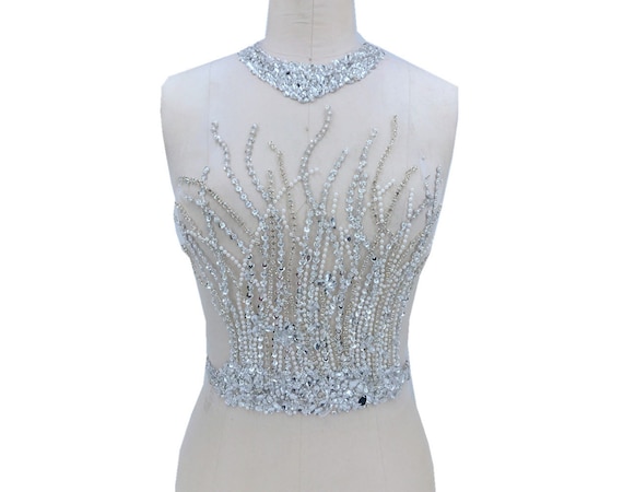 Luxurious Rhinestone Beaded Collar Lace Patch,wedding Evening Dress  Applique Prom Dress Accessories - Etsy