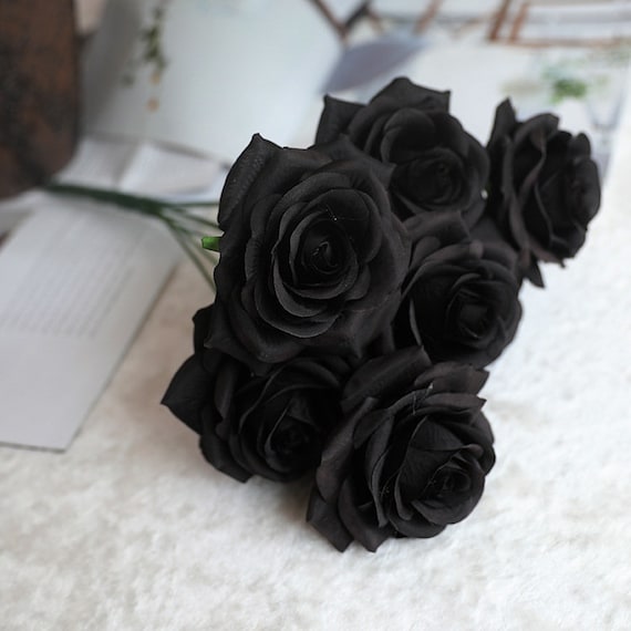Flor artificial Ramos de rosas negras para decoración de - Etsy España