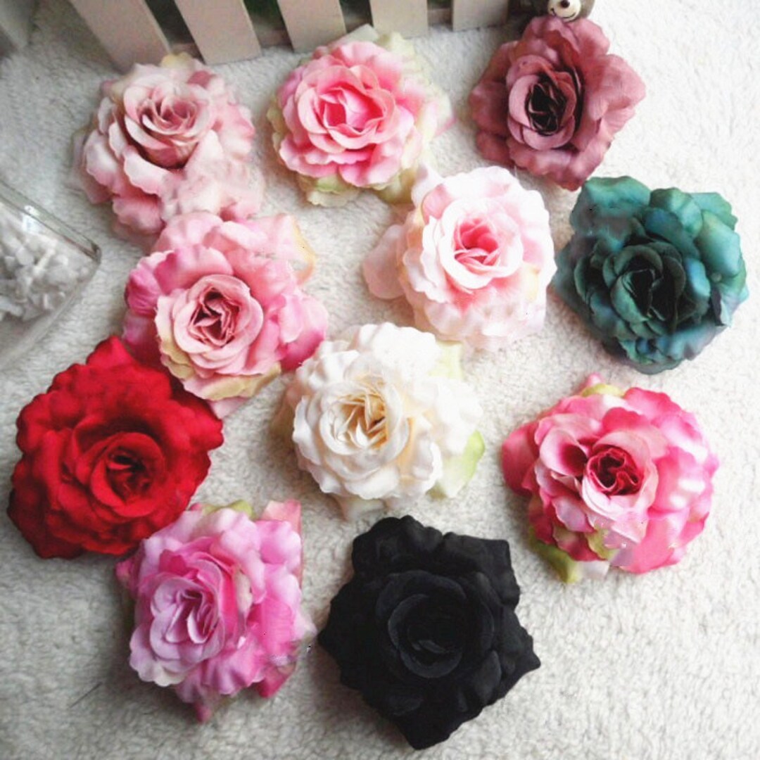 10 Pcs Silk Flower Heads Rose Flowers Quality Bulk Wholesale - Etsy