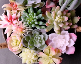 Artificial Flower Fake Succulent Plants For Home Decoration,Multi-species Succulent Bonsai Potted Plant Combinatio,DIY Home Decoration