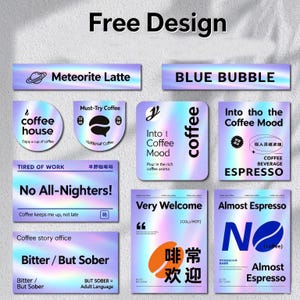 カスタムレーザー防水ステッカー、虹色反射ロゴラベル、パーソナライズされたQRコード付き粘着カップシールステッカー
