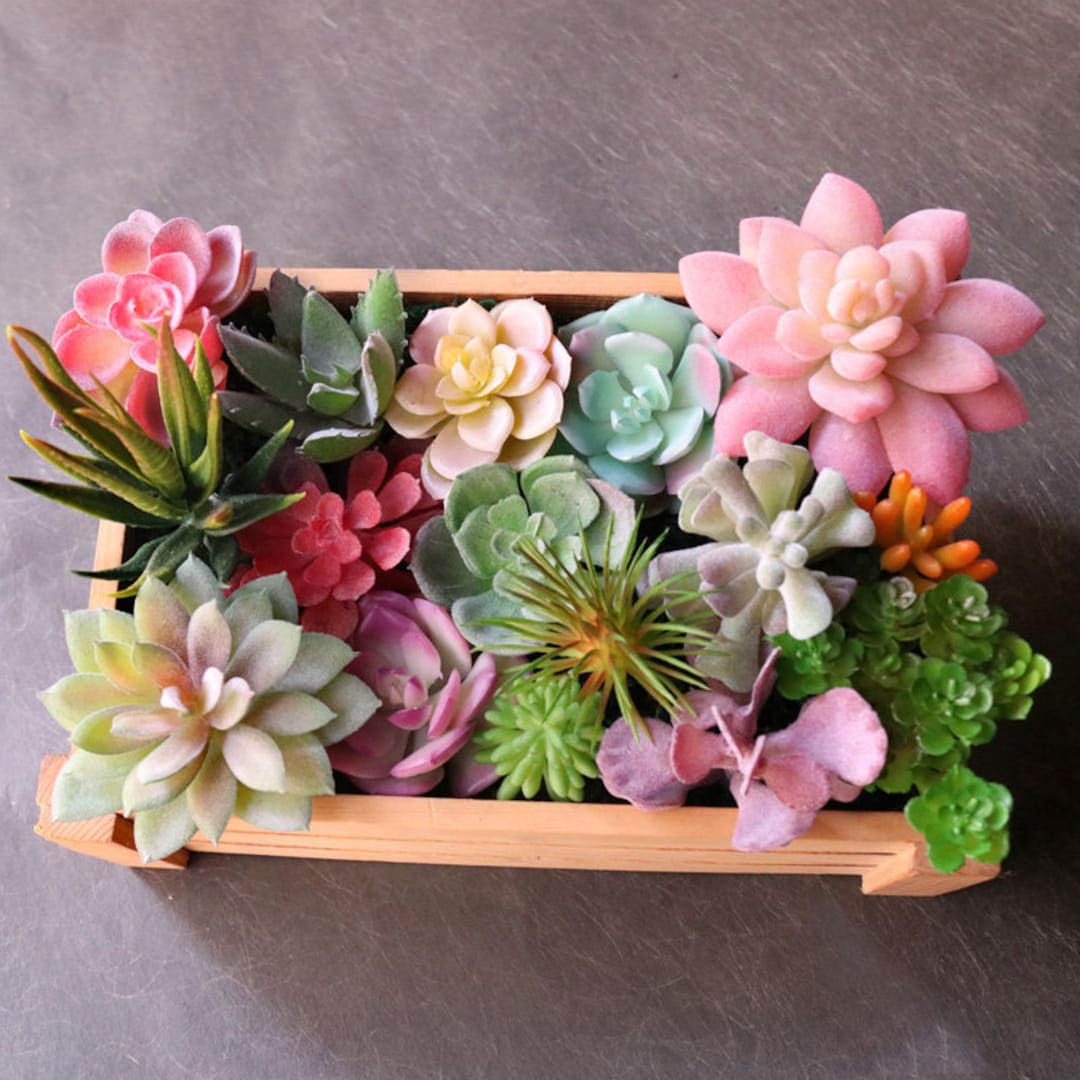 Artificial Flower Fake Succulent Plants for Home Etsy