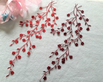 Luxurious Iron-on Plum blossom Embroidery Lace Patch,Evening Dress Lace Applique