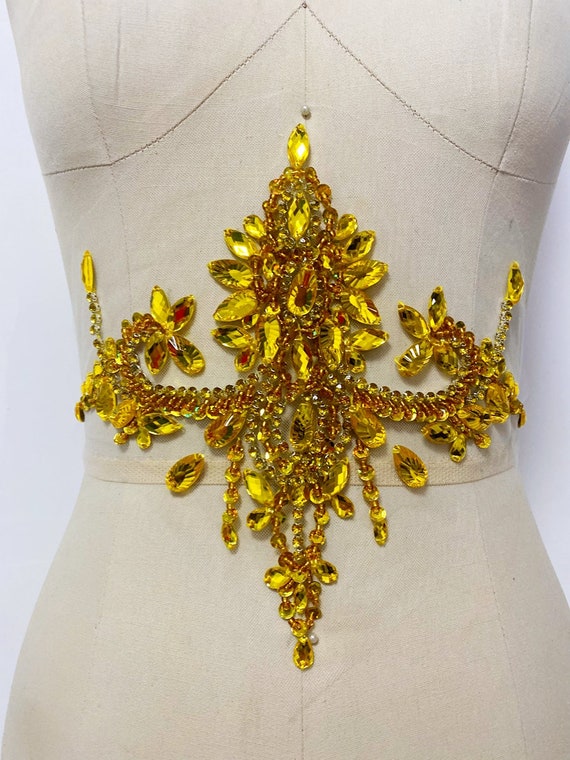 Luxurious Rhinestone Beaded Belt Lace Patch,evening Dress  display picture 1