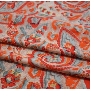 Orange Abstrakter Druck Chiffon- Stoff-blickdichter Totem-Stoff für Kleid-Hemd-Rock