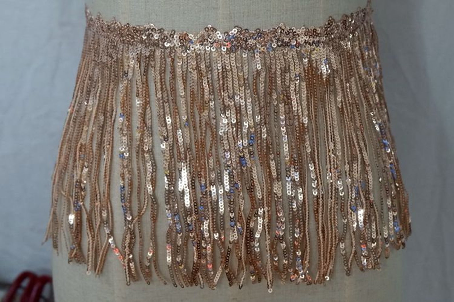 Silver Sequin Tassel Two-Piece Set