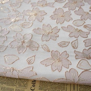 1 Yard High Quality Pink Floral Brocade Clothes Fabric, Elegant Solid Flower Fabric for Dress, Suit, Cheongsam, Home Decoration Fabric