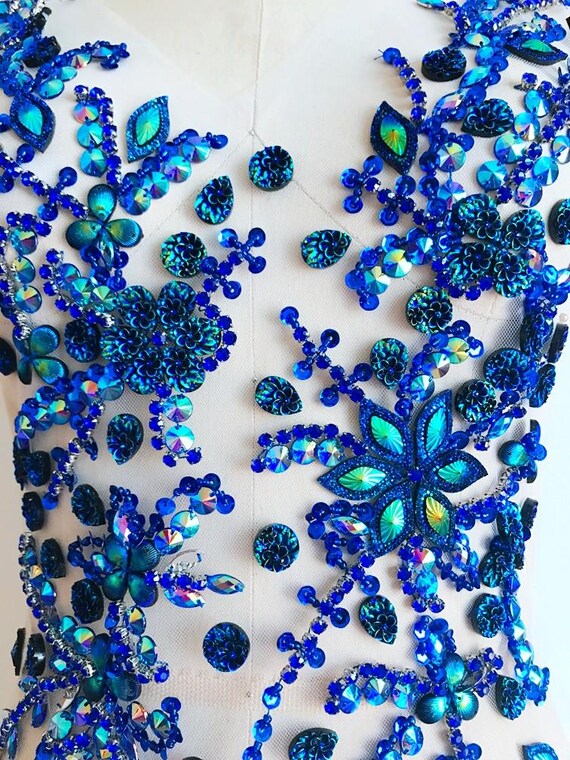 diamond lace for dress Fancy Style Crystal Bead Diamond Lace Ribbon for Wedding Dress Evening Dress - Lace and Lace Fabric price