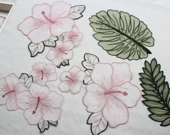 5 Pieces Set Organza solid embroidery Lace Applique Patch for Bridal Dress,Prom Dress Appliques,Clothes Accessories