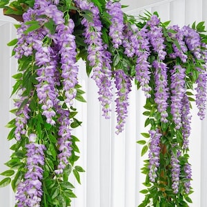 Artificial Wisteria flower vine decoration for wedding decor,Purple Pink Flower Wedding Centerpieces Arrangement,Wedding Decor Wall hangings