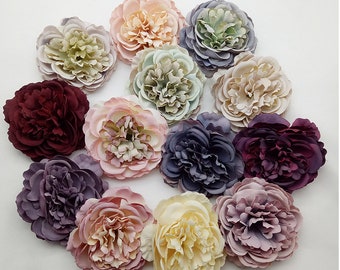 Têtes de fleurs en soie Bourgogne fleurs qualité en vrac en gros grosses têtes de pivoine fleurs artificielles 8 cm Rose pour la décoration