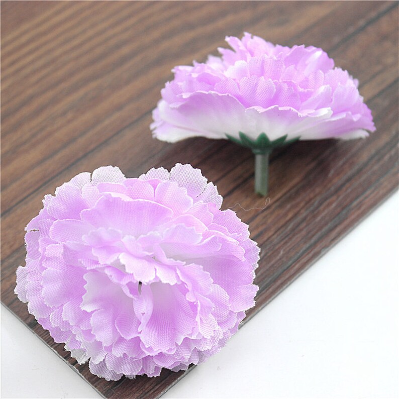20 Pcs Silk Flower Heads Carnation Flowers Quality Bulk Etsy