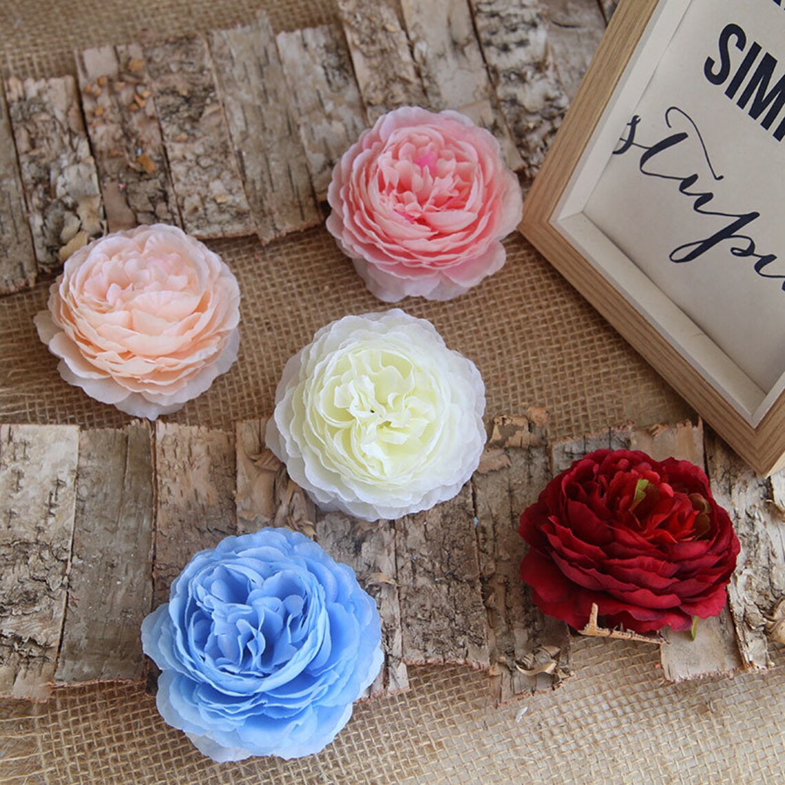 Silk Flower Heads Peony Flowers Quality Bulk Wholesale Big Etsy