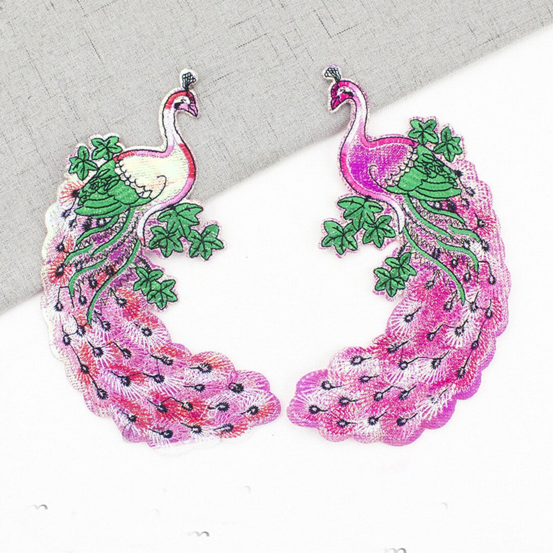 2 Pieces Set Solid Peacock Embroidery Lace Applique Etsy