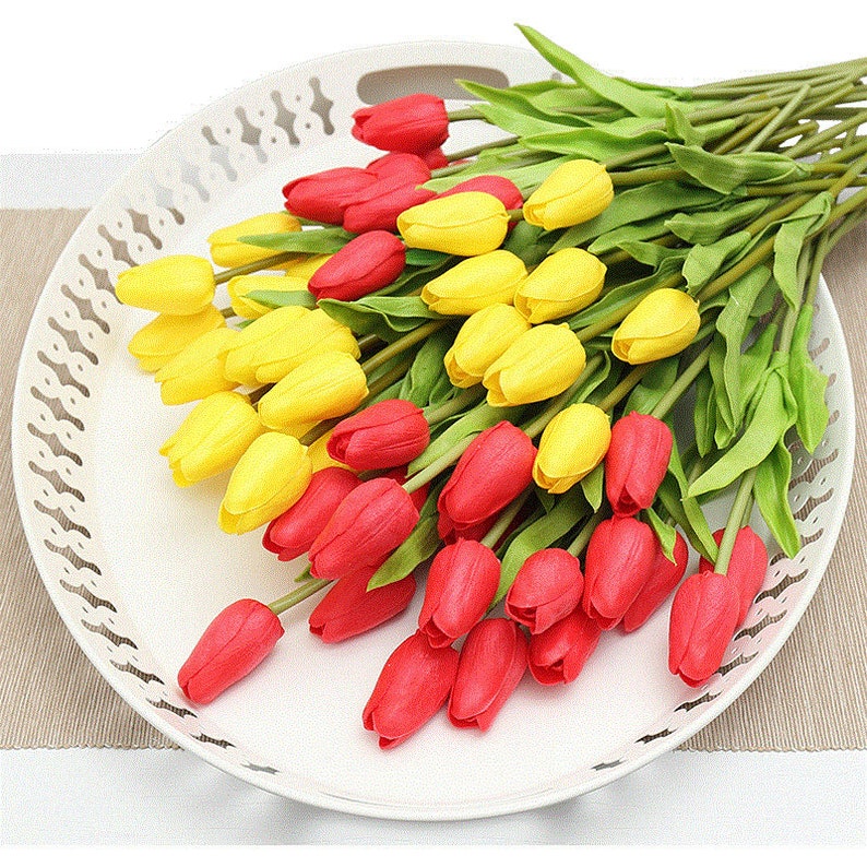 10 Stems Real Touch Artificial Flower Tulip Bouquets for - Etsy