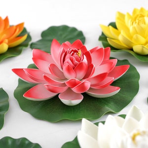 Artificial lotus floating in the pool, Lotus leaf fish tank decoration, fake Lotus and leaves