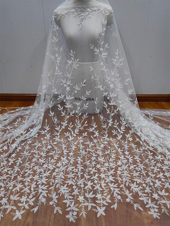 knee length dresses for ladies Sequined Flower Bridal Lace Fabric for Wholesale