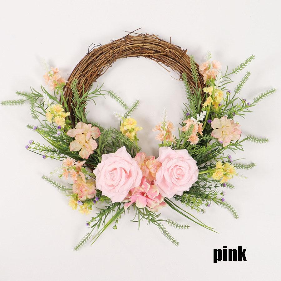 フラワーリース 春の足音10 いちごと薔薇たち 玄関リース 造花 フラワーリース 春の足音10 いちごと薔薇たち 玄関リース 造花