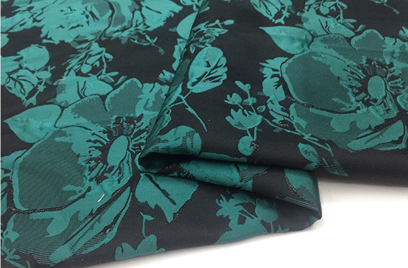 High Grade Multi-colored Elegant Floral Brocade Clothing Fabric Imported Romantic Big Flower Pattern Satin Farbic for Dress Skirt Suit Coat