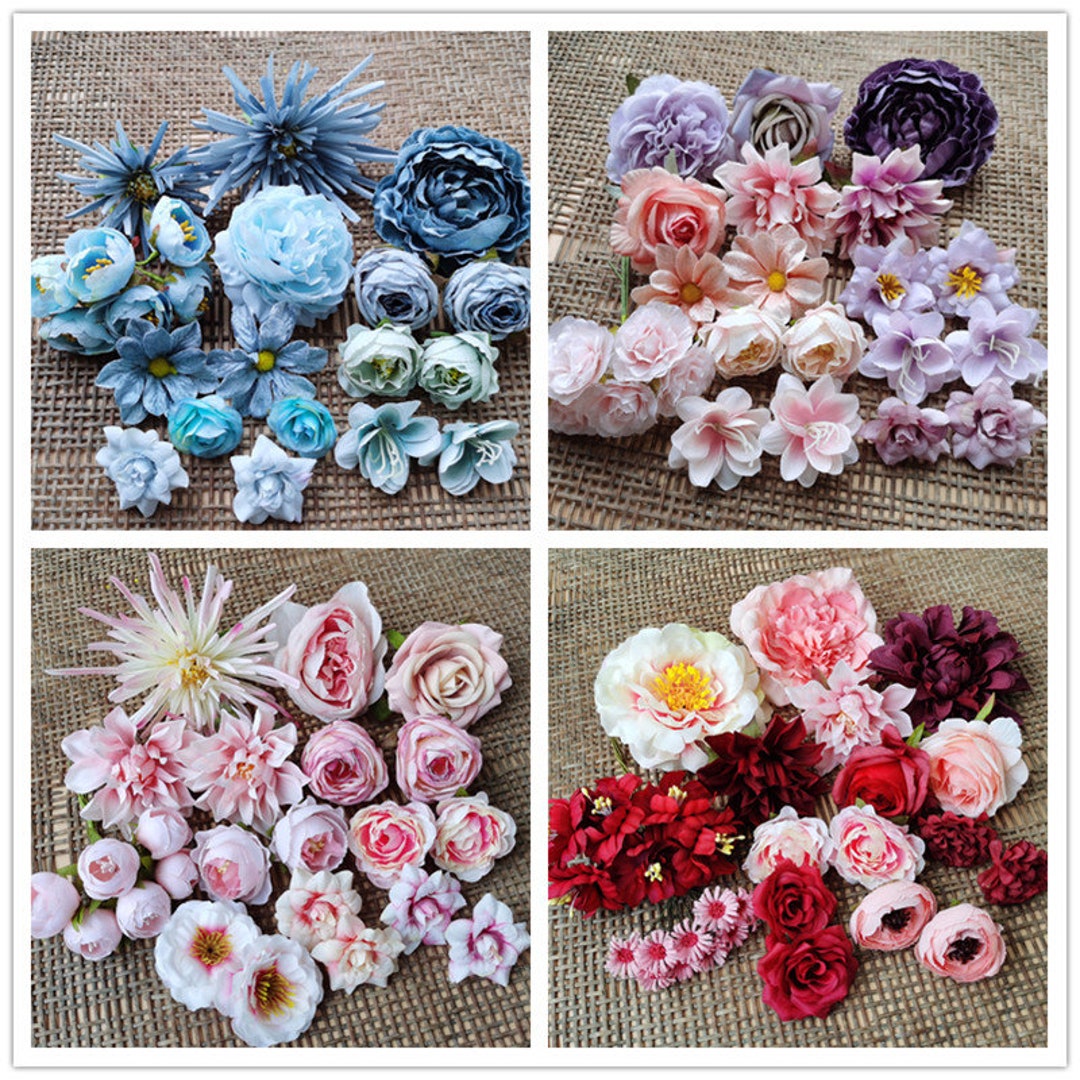 1 Set Silk Flower Heads Quality Bulk Wholesale Flower Heads Etsy