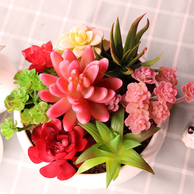 Artificial Flower Fake Succulent Plants for Home Etsy