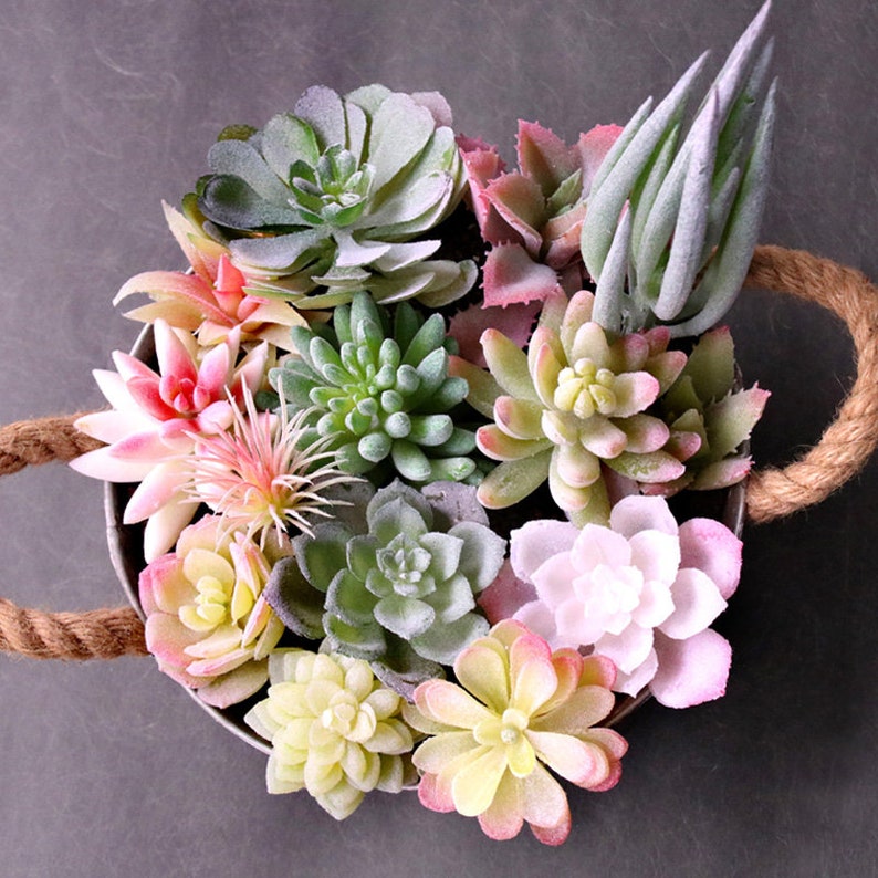 12 PCS Plantes Succulentes Artificielles Woohome - Faux Succulentes Réalistes Pour Décoration