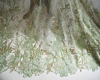 Gauze Embroidered Floral Lace Fabric For Wedding Dress,Evening Dress Flower Yarn Material