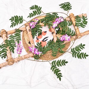 Artificial Wisteria Flower Fake Plant Wall Hanging Decor for Wedding,Romantic Flower Vine Wall Decor for Living Room,Bar,Hotel Decoration
