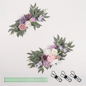 2-teiliges Set Willkommensschild Blumendekoration, Hochzeitsschild Künstliche Pfingstrosenblume, Landhochzeitsblumenarrangement