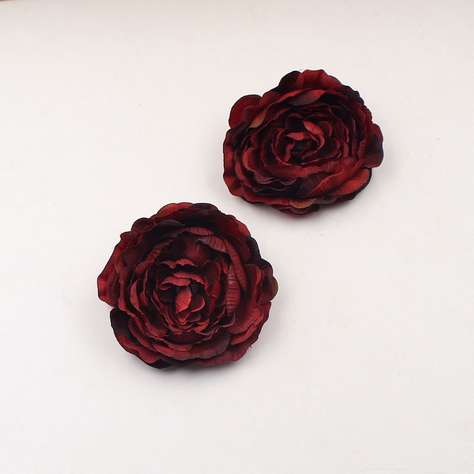 Silk Flower Heads Burgundy Flowers Quality Bulk Wholesale Big Etsy