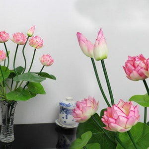 Artificial Lotus Flower Bouquets for Wedding Decor,Wedding Centerpieces Arrangement,Fake white Lotus Home Decoration
