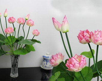 Artificial Lotus Flower Bouquets for Wedding Decor,Wedding Centerpieces Arrangement,Fake white Lotus Home Decoration