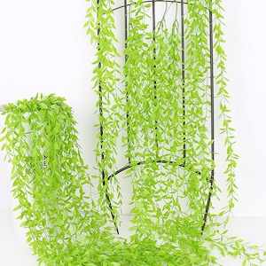 Künstliche Weide gefälschte Pflanze Wandbehang Dekor für Hochzeit,Romantische Blumenpflanzen Rebe Wanddekor für Wohnzimmer