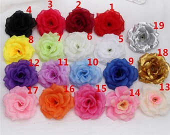 Silk Flower Heads Burgundy Flowers 50pc Quality Bulk Wholesale Rose Heads Artificial Flowers 8cm Rose For Wedding Party Decor Craft Flower