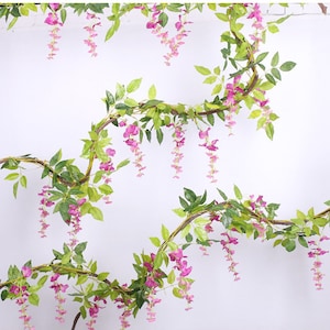 5 colors Artificial Wisteria flower Vine hanging decoration for home wall decor,artificial Violet vine for wedding,Wedding Decor Wall Decor