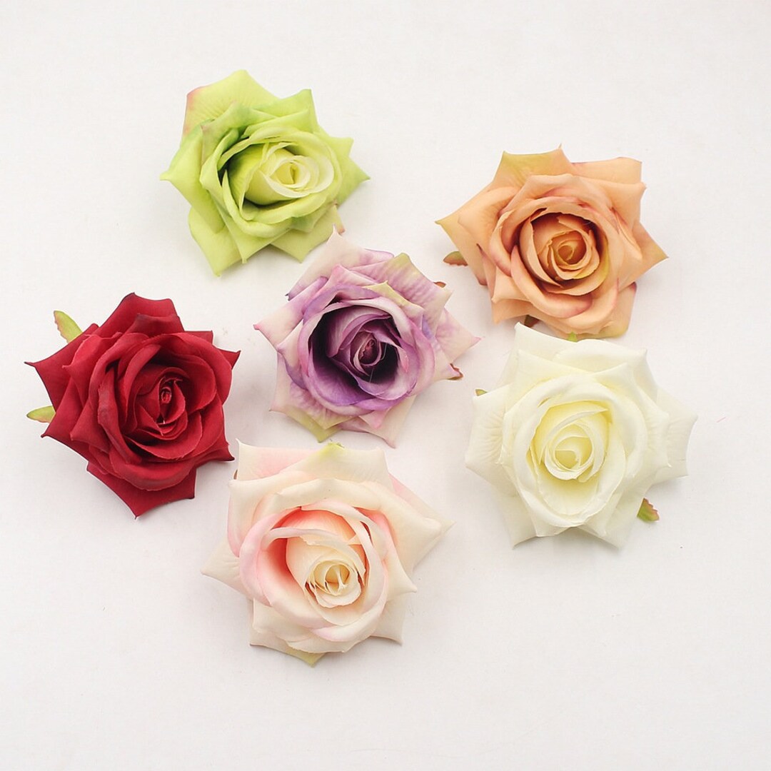 Silk Flower Heads Burgundy Flowers Quality Bulk Wholesale Big Rose ...